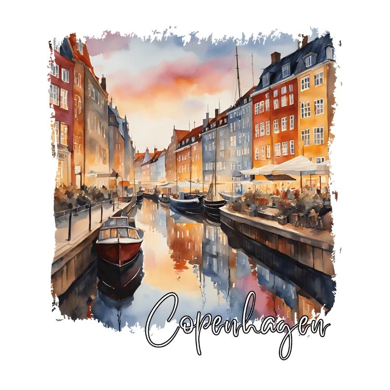 Acquerello di Copenaghen, Copenaghen Danimarca