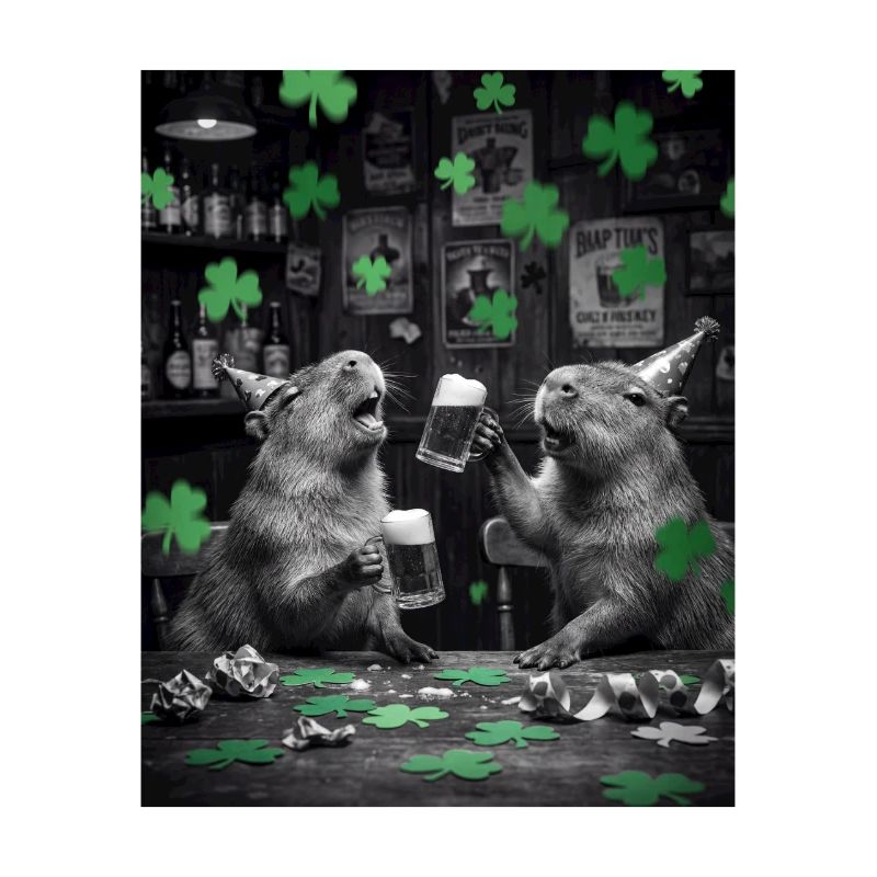Toast à saint Patrick capybara au pub