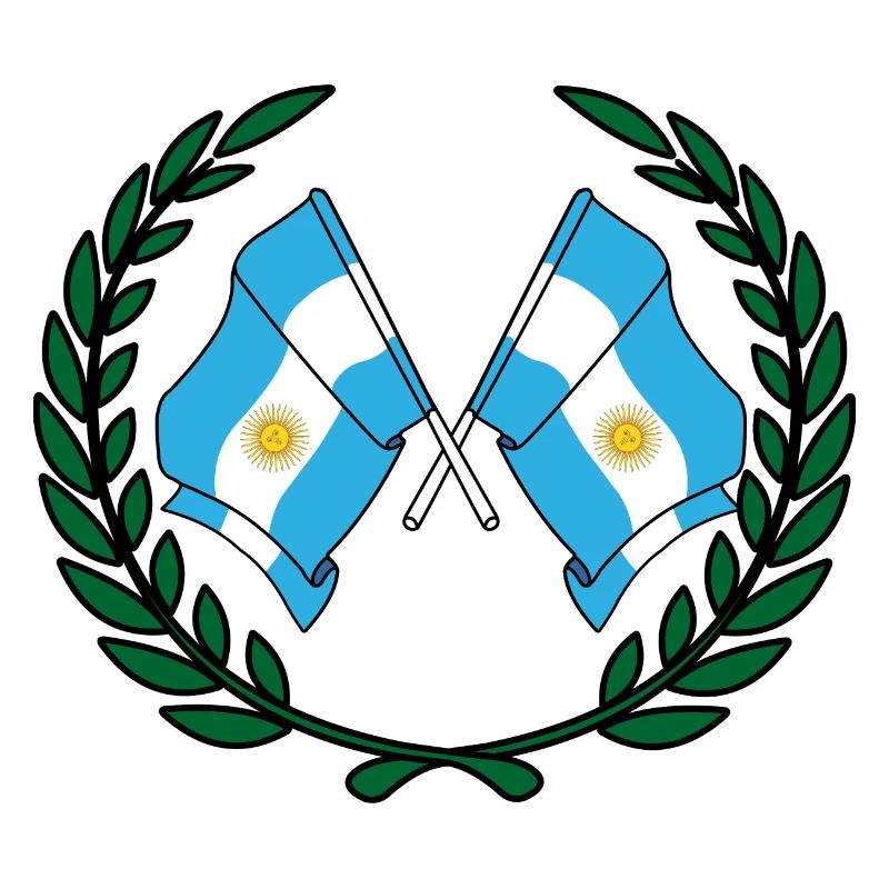 Drapeaux Argentine en couronne de laurier