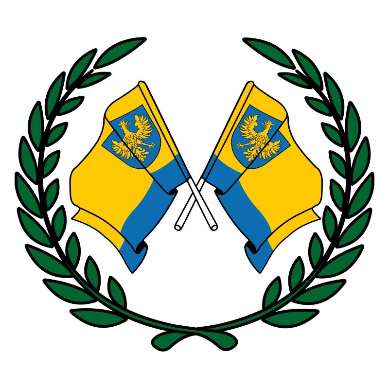 Drapeaux Opole couronne de laurier