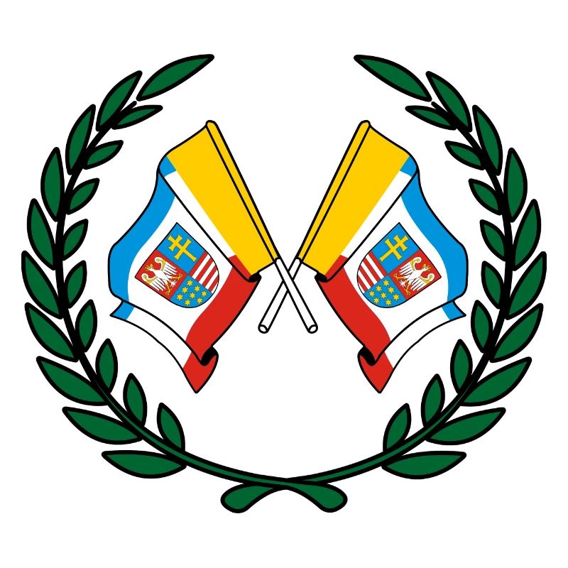Drapeaux Sainte-Croix couronne de laurier