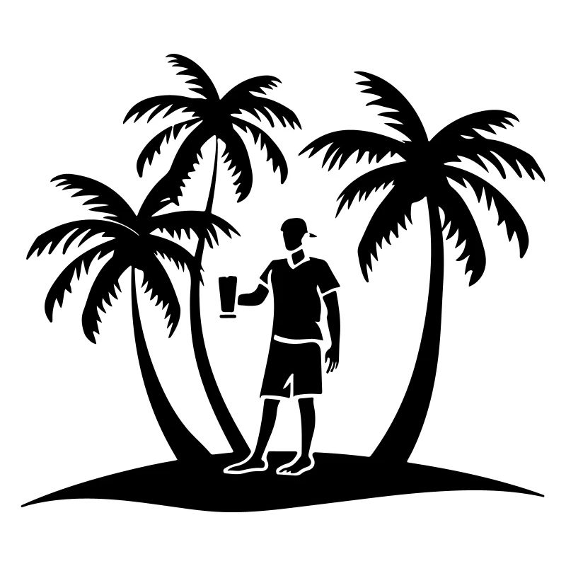 Silhouette de la visite des palmiers de vacances