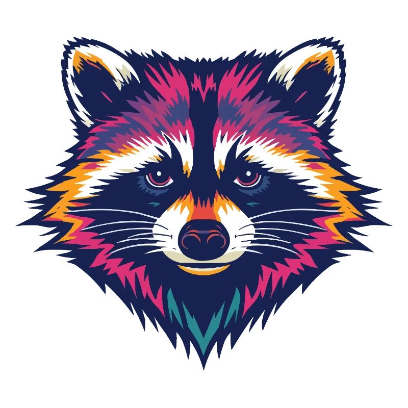 Farbexplosion Waschbär Kopf