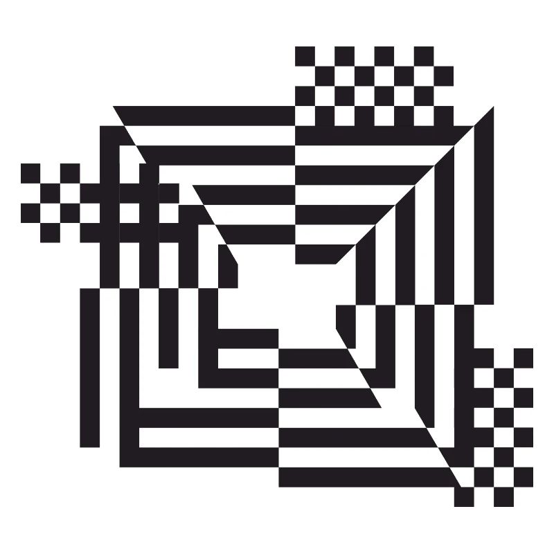 Labyrinth Grid Monochrome