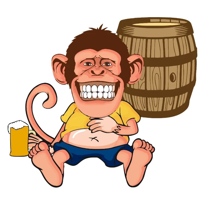 Graphisme rétro de bande dessinée dessin animé Drôle de Singe Singe