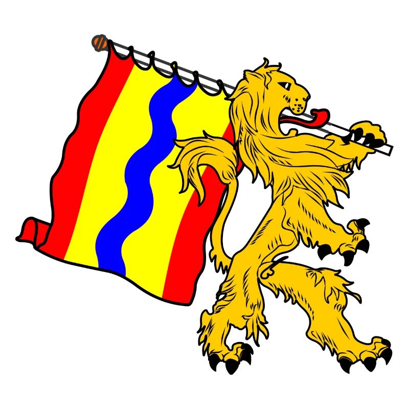 Lion avec drapeau drapeau de la province d’Overijssel