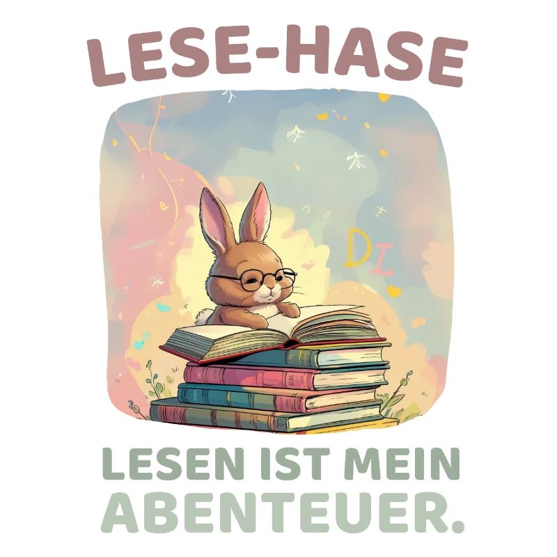 Rabbit reading with adventure style