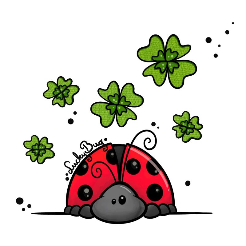 Ladybug with lucky clover