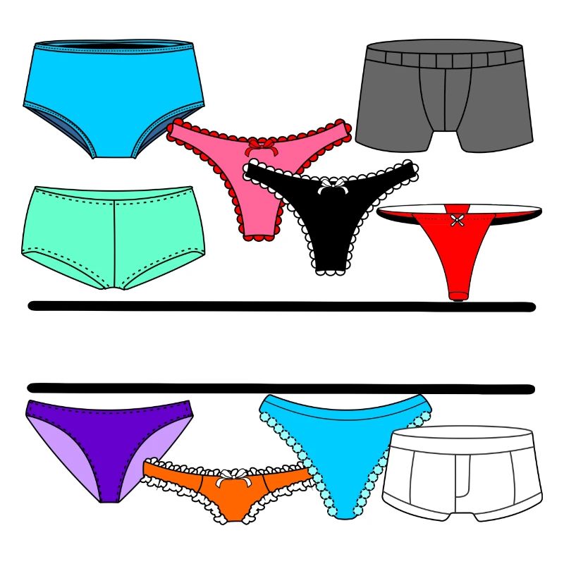 Dessous-Logo mit Slip und Unterhose