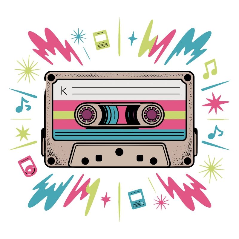 K Mixtape Cassette Retro 80s 90s Music