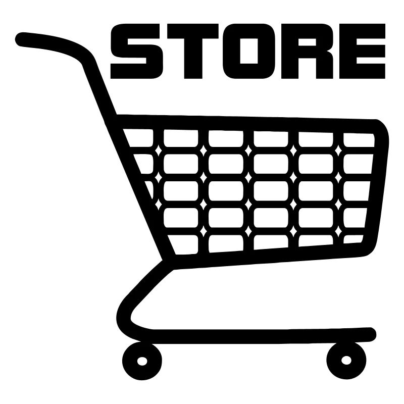 Panier d’achat avec texte STORE