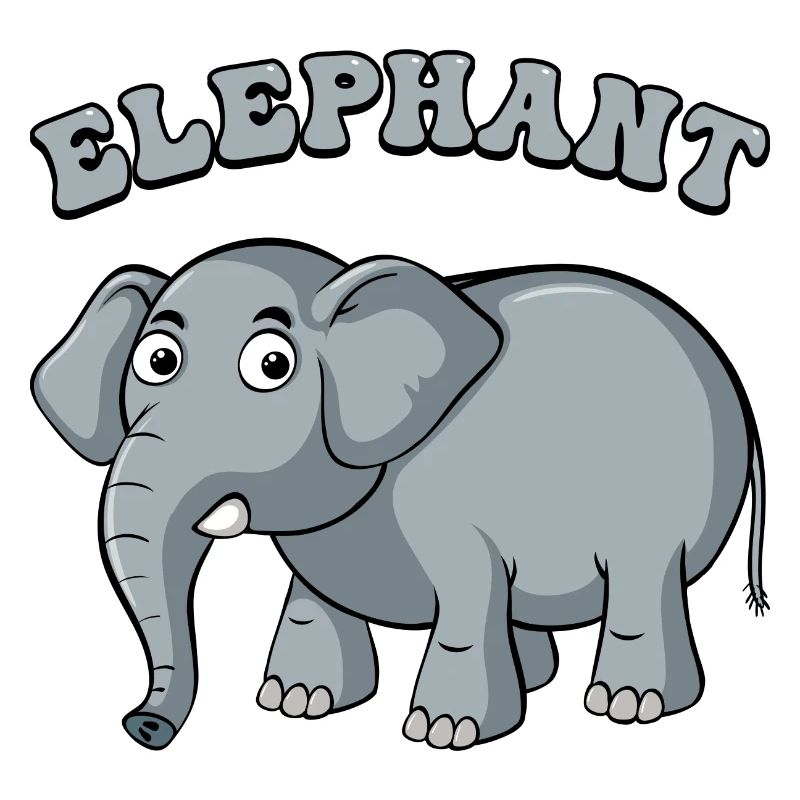 Elephant Arc Cartoon on Black