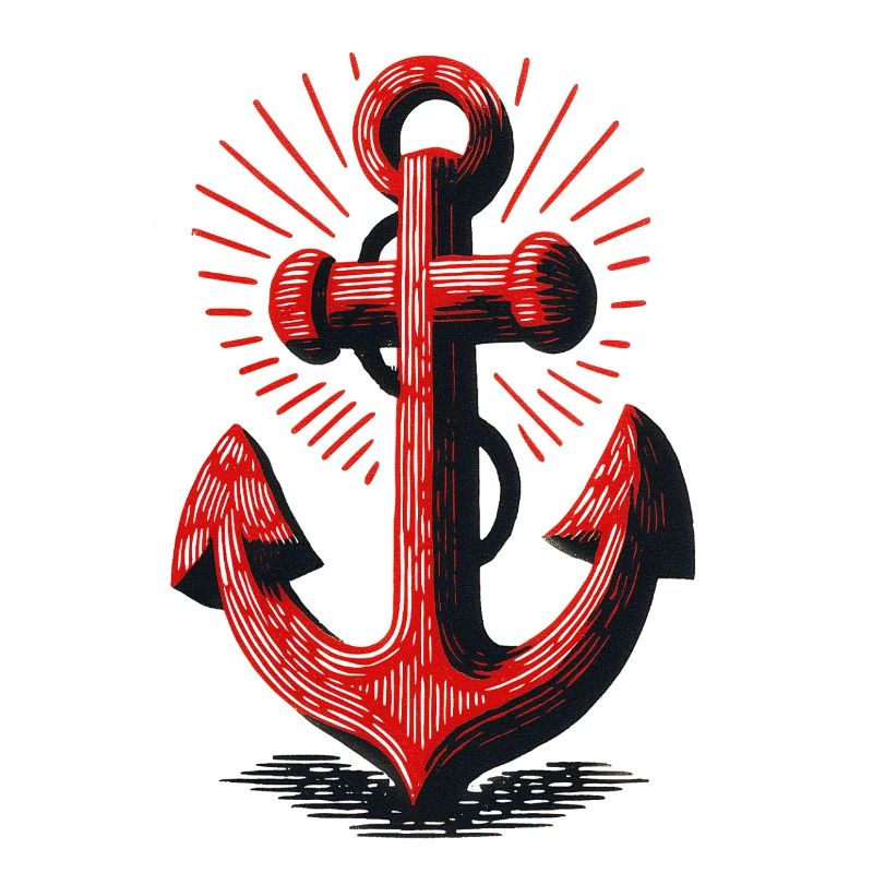 Red Anchor Sunbeam Pattern
