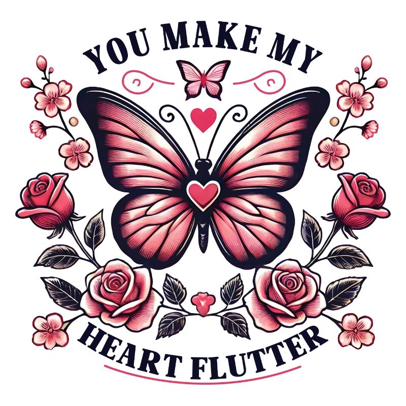 You make my heart flutter - Romantischer Schmetter