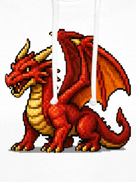 Pixeldrache Feuerrot