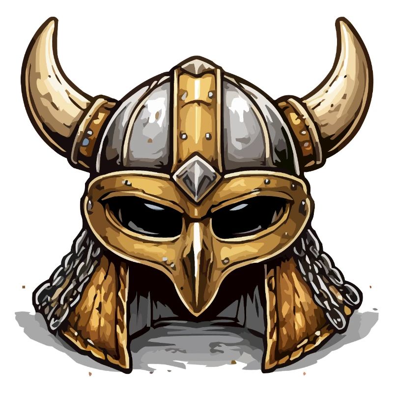 Casque viking avec des cornes brun doré