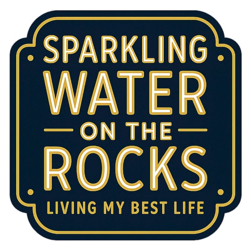 Sparkling water on rocks neon