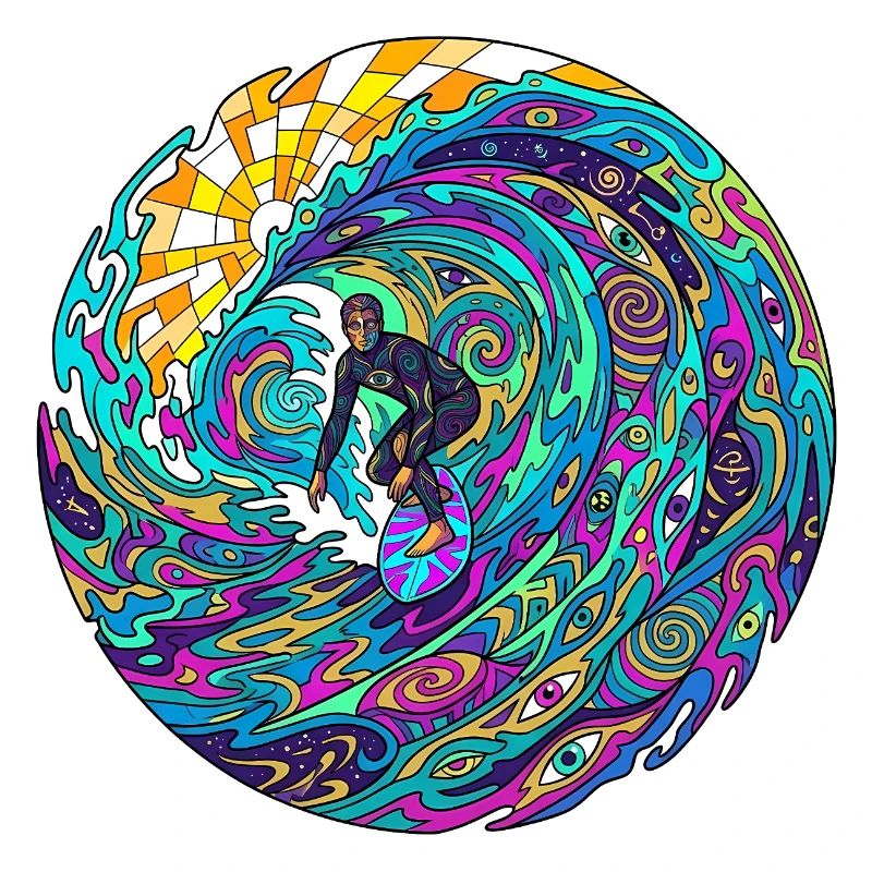 Vague de surf psychédélique