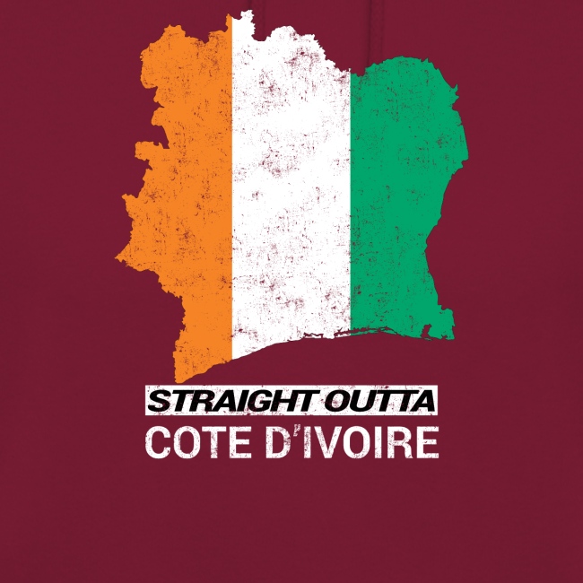 Straight Outta Cote d Ivoire country map & flag
