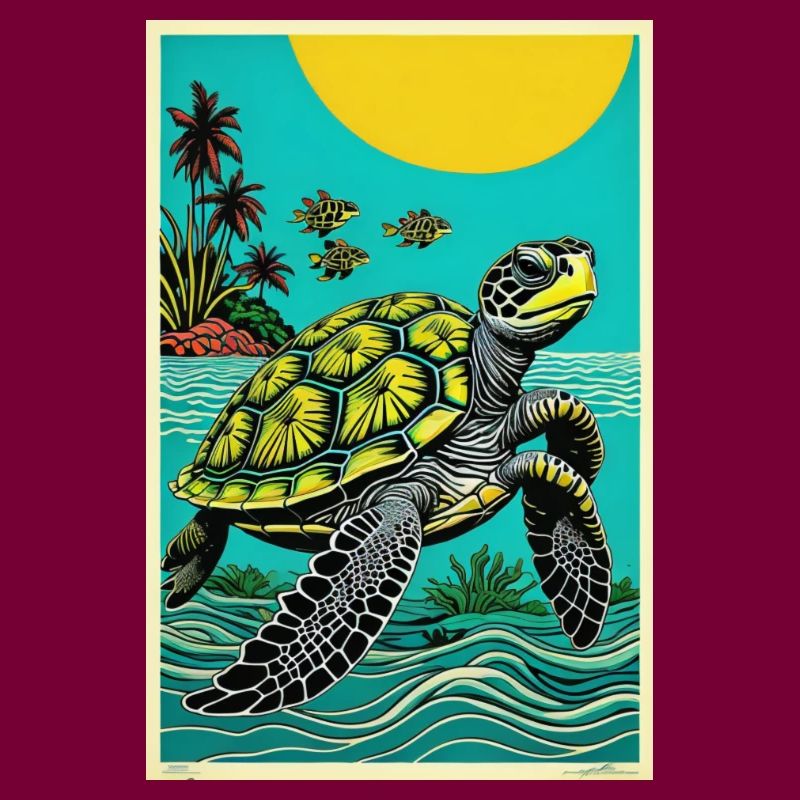 cool turtle retro design