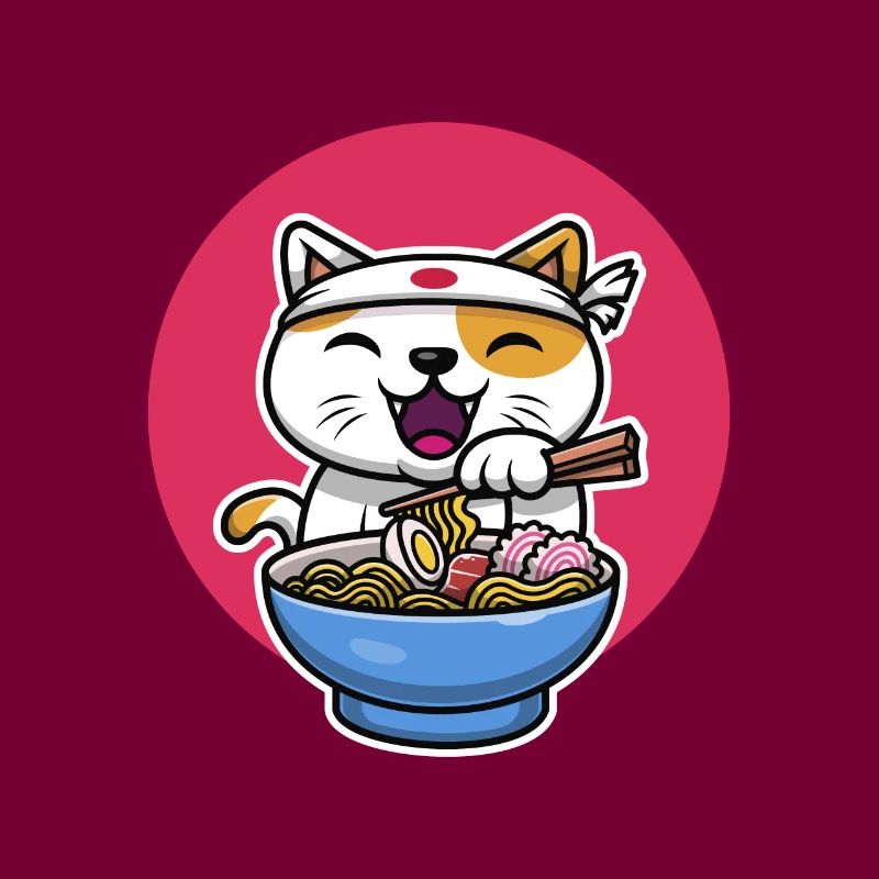 Conception de chat Ramen