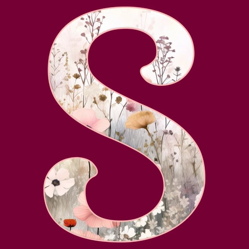 Personalizable Monogram S Floral Pattern