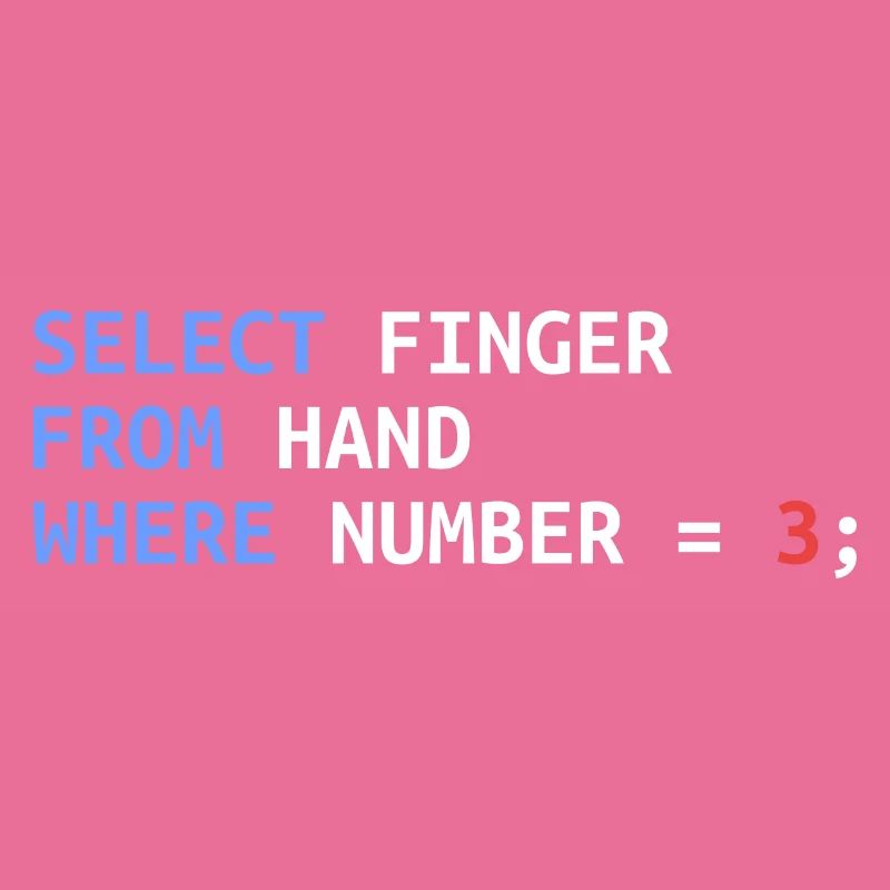 Mittelfinger Select SQL Entwickler Lustig Geschenk
