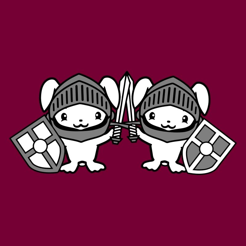 2 Bunnies Knight Sword Shield Armor Helmet Castle