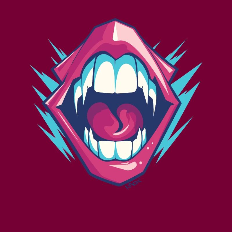 Vampire dentition with sharp teeth