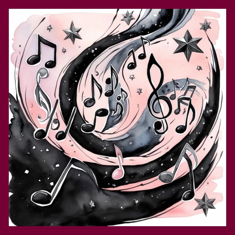 Music Black Light Notes Multiple Floating Heaven