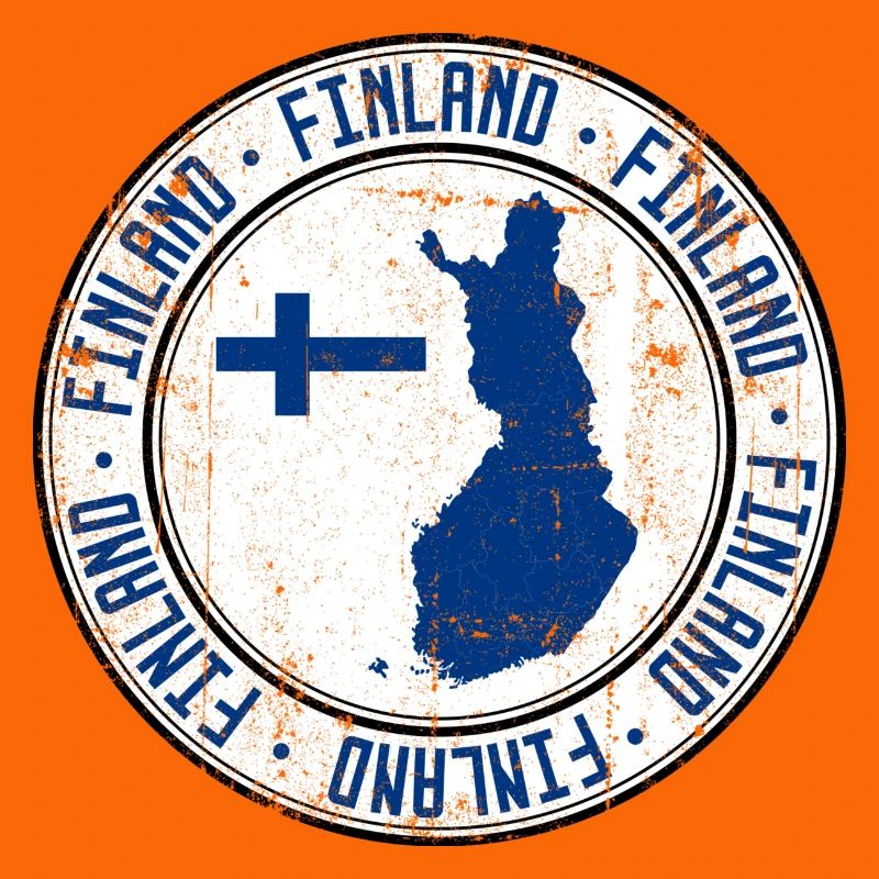 Finland Map Circular Crest with Flag