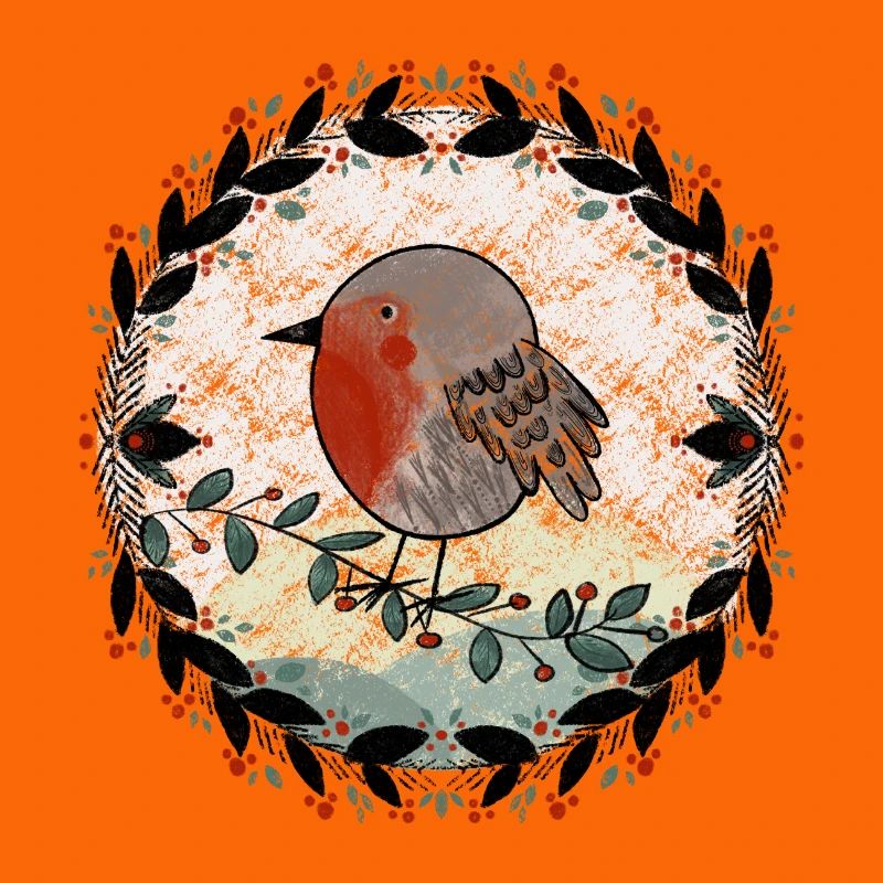 Rotkehlchen Illustration