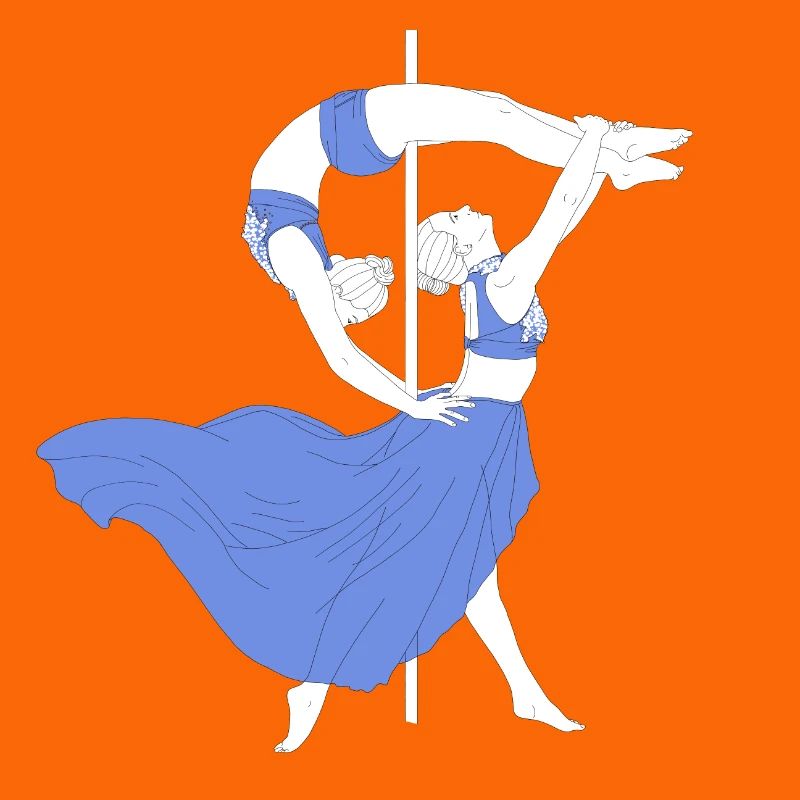 Pole Dance Blue Impression