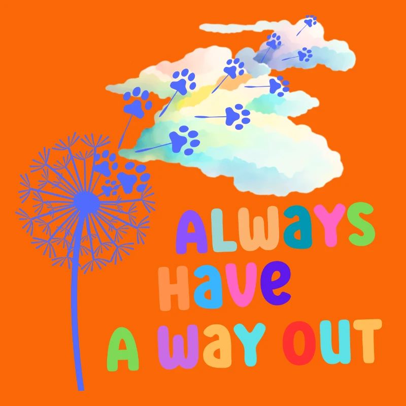 Bunte Grafiken mit Slogan