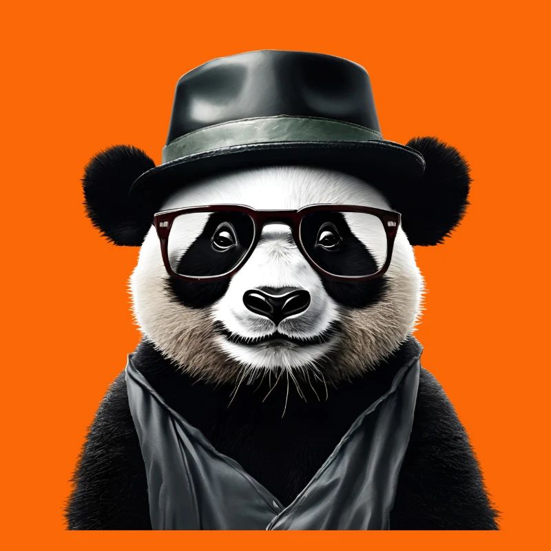 Panda élégant avec accessoires