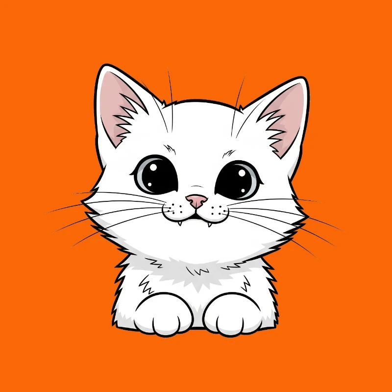 Cute White Kitten Design
