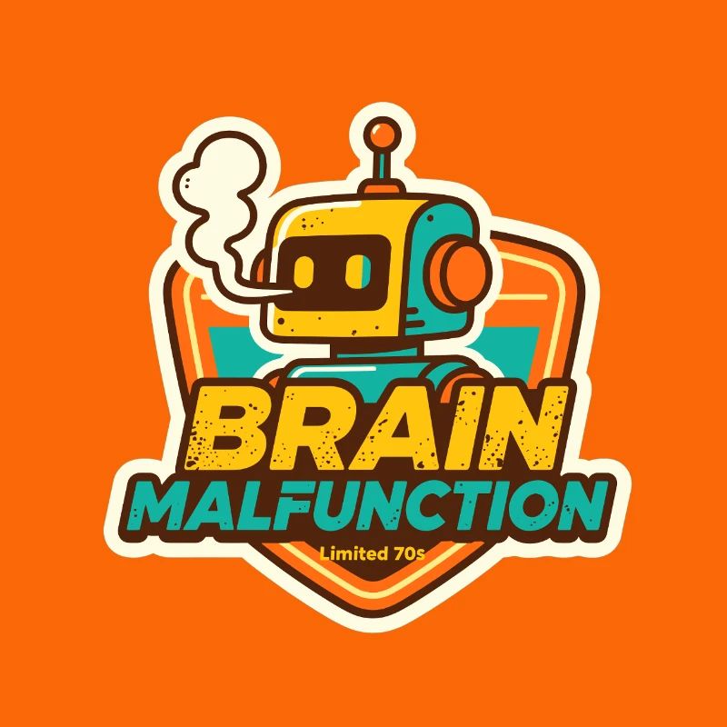 Brain Malfunction Retro Robot Design