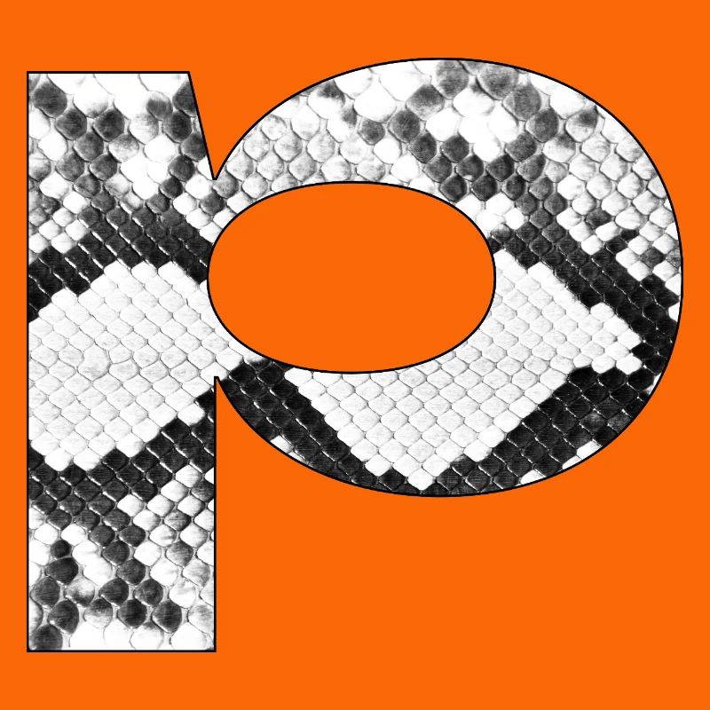 Schlangenmuster Buchstabe p