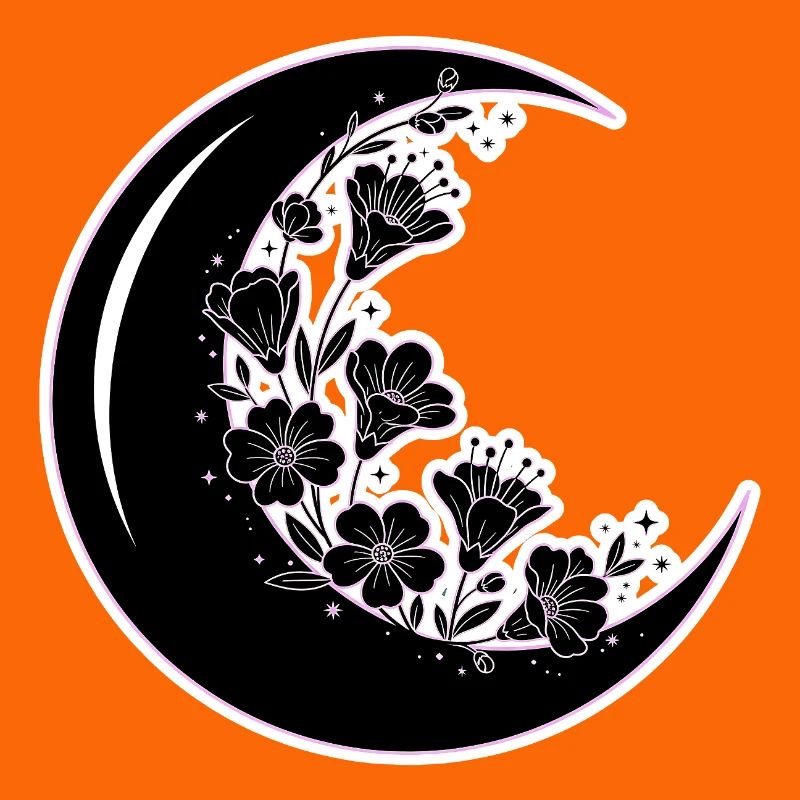 Blumen Mondphase Illustration