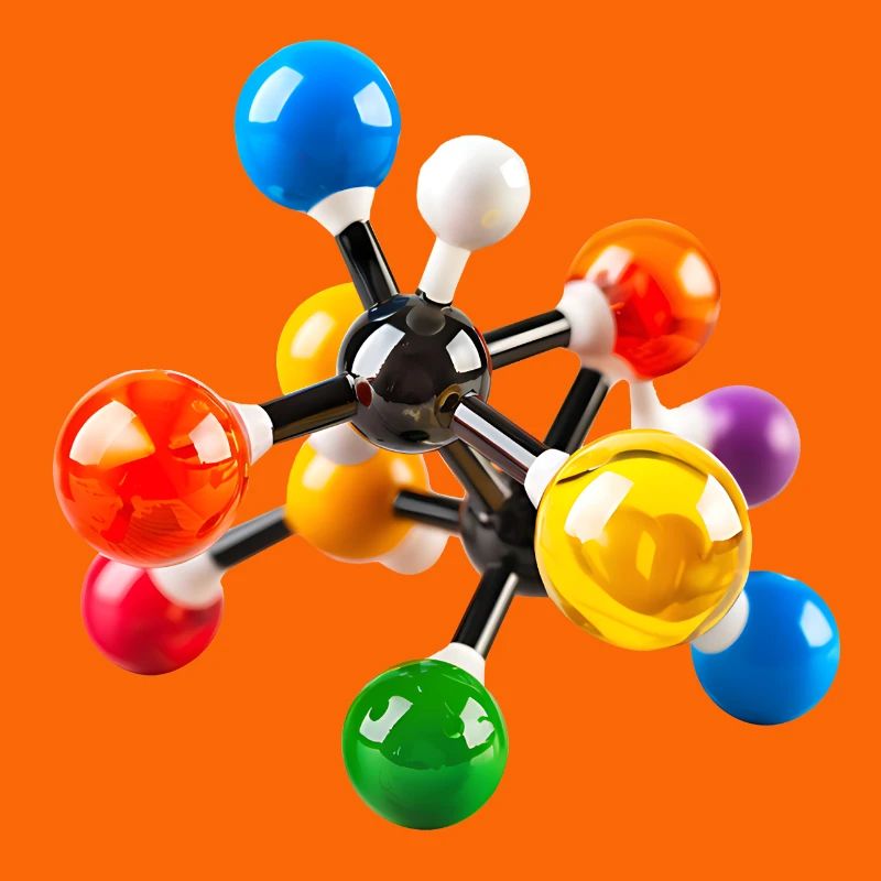 Modèle de structure moléculaire coloré