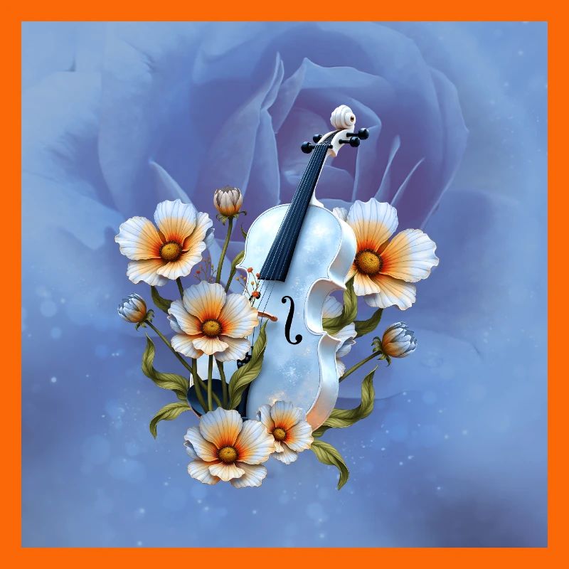 Violon Celeste à fleurs