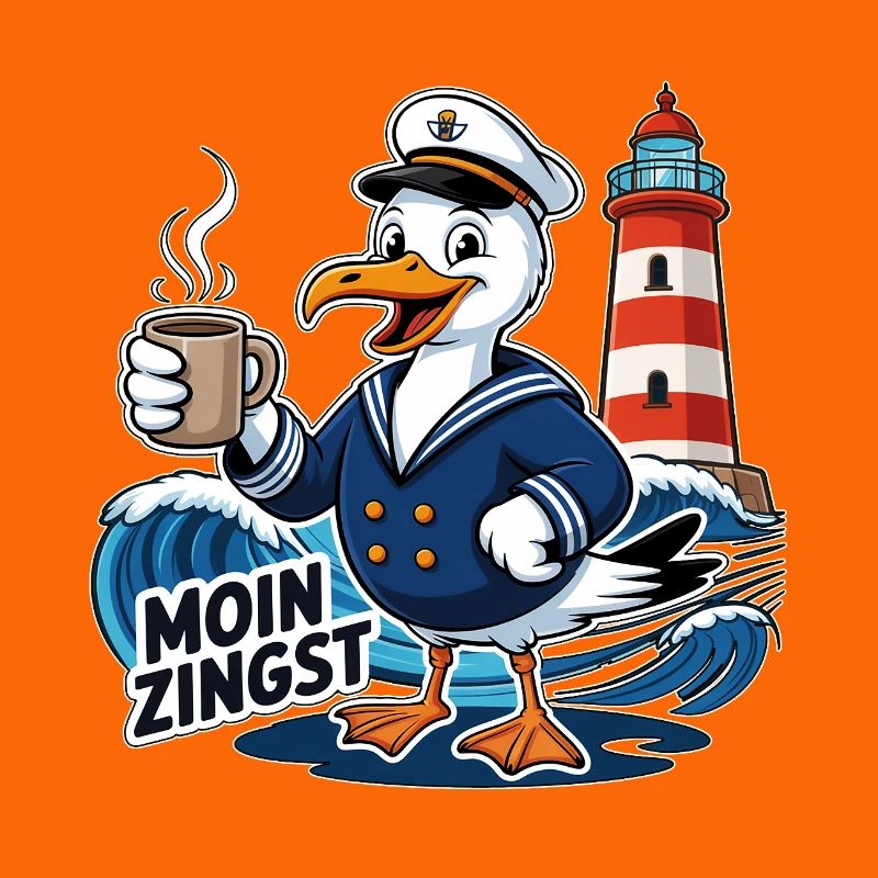 Moin Zingst – Maritime Möwe Küsten Humor