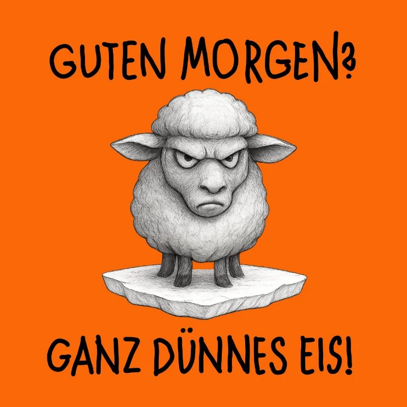 Grimmiges Schaf auf Eisplattform…. Guten Morgen ? 