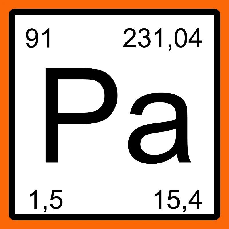 Typographie des éléments Protactinium Pa