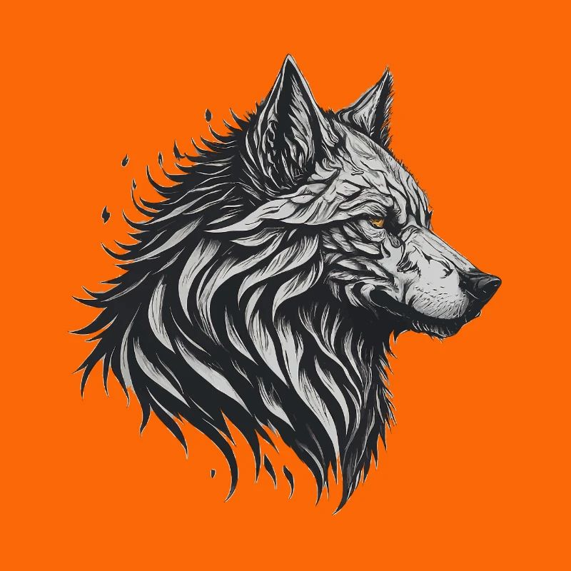 Geometrischer Schwarzer Wolf