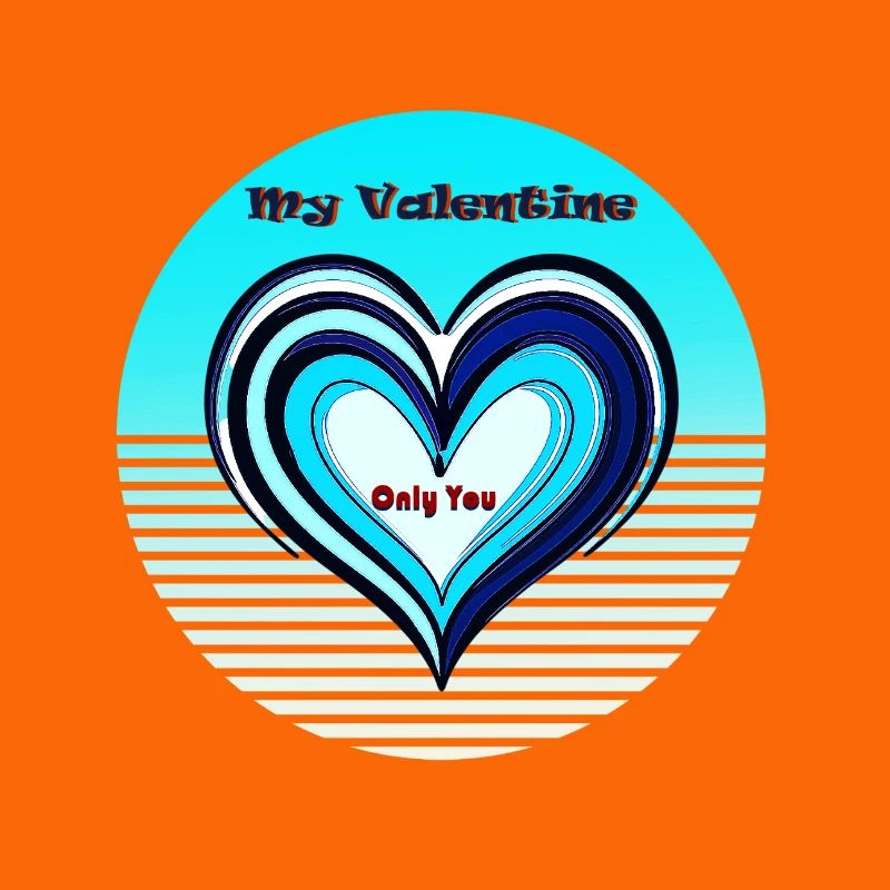 Valentine's Heart Blue Gradient