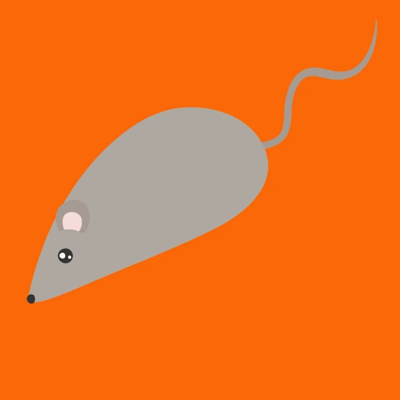 Grey Mouse Minimalist Sketch