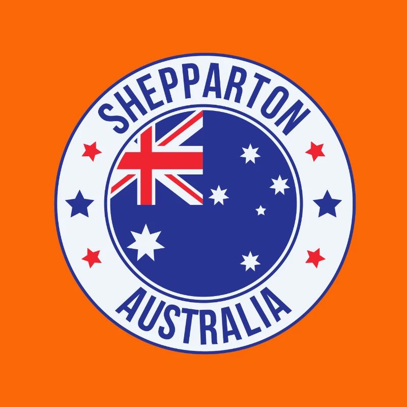 Emblème du drapeau rond de Shepparton Australia