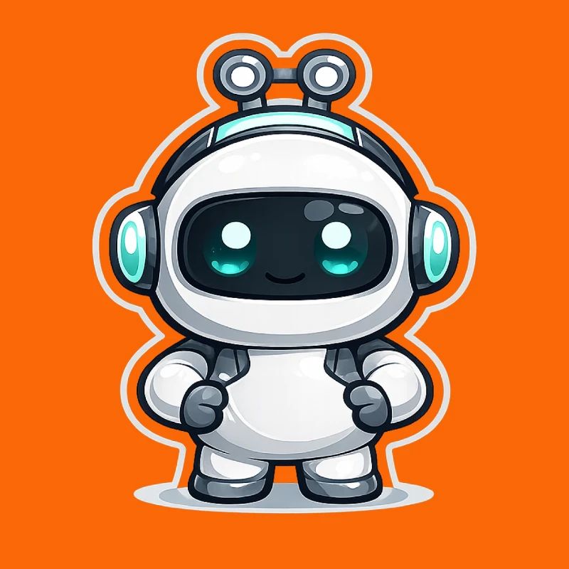 Copilot AI Robot Mascot Cute Dev Sticker