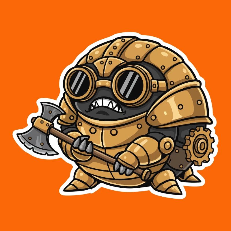 Sowbug Krieger Steampunk Axt Kupferrüstung